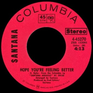 Santana - Hope You're Feeling Better (Single) (Front)