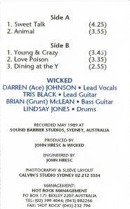 Wicked - Out on Bail (Demo - EP) (Credits)