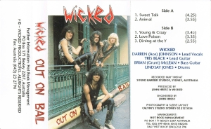 Wicked - Out on Bail (Demo - EP) (Front - J-Card)